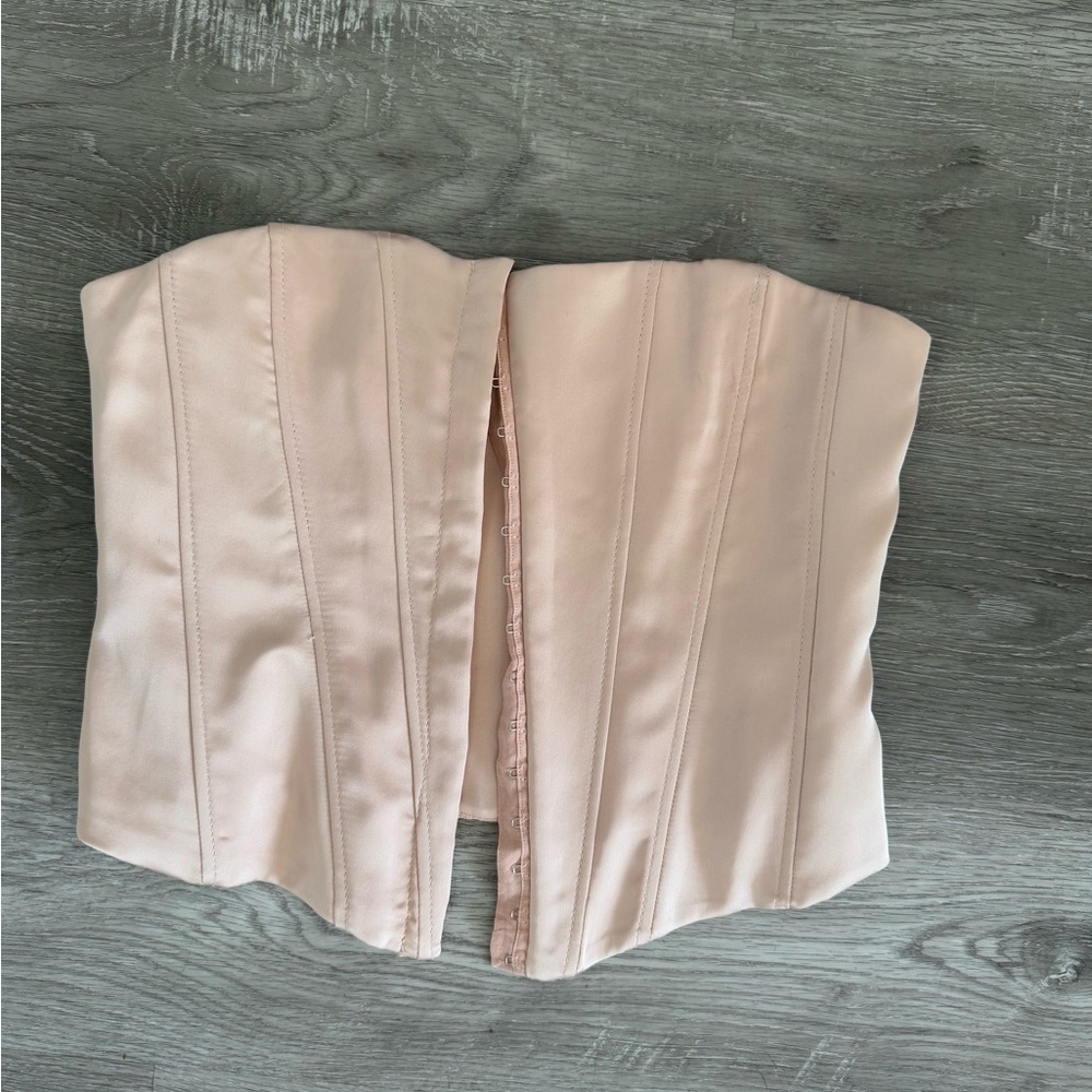 Zara Pink Satin Corset Top